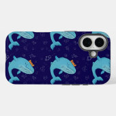 Koning Walvis met Kroon | Whimsische Oceaans Volks Case-Mate iPhone Case (Achterkant (horizontaal))