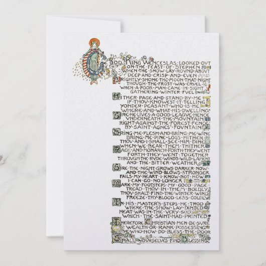  koning Wenceslas van Jessie King Feestdagenkaart (Voorkant)