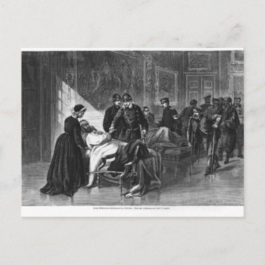 Koning Wilhelm Ik bezoek het ziekenhuis Briefkaart (Voorkant)