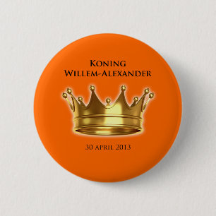 Koning Willem-Alexander Ronde Button 5,7 Cm
