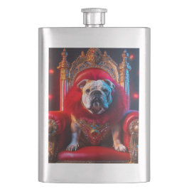 Koning Winnie de Bulldog op zijn troon Flacon