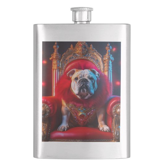 Koning Winnie de Bulldog op zijn troon Flacon (Voorkant)