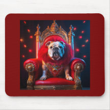 Koning Winnie De Bulldog Op Zijn Troon