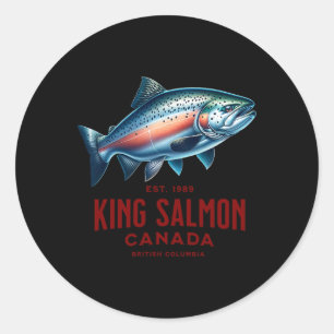Koning Zalm Rivier Vissen In British Columbia Cana Ronde Sticker