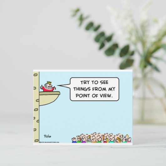 koning ziet dingen vanuit mijn punt van uitzicht briefkaart (Staand voorkant)