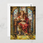 Koning zit op zijn troon briefkaart (Voorkant / Achterkant)