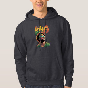 Koning – Zwarte trots Rasta kleurenontwerp Hoodie