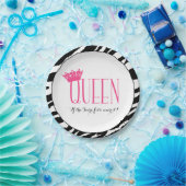 KONINGEN - "Als de Tiara passen... Draag het!" Papieren Bordje (Feest)