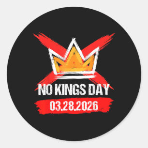 Koningen Maart 28 2026 Koningsdag Vintage Grappige Ronde Sticker
