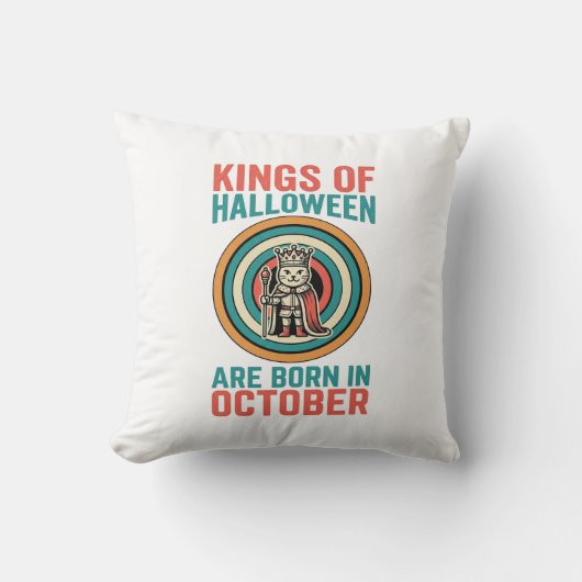Koningen van Halloween Oktober Verjaardag Vintage Kussen (Voorkant)
