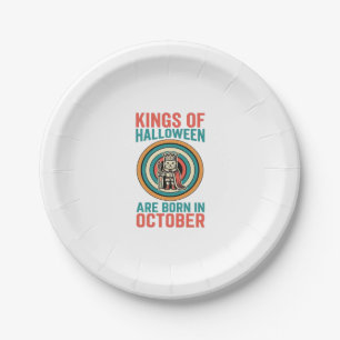 Koningen van Halloween Oktober Verjaardag Vintage  Papieren Bordje