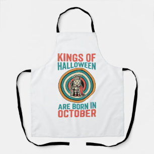 Koningen van Halloween Oktober Verjaardag Vintage Schort