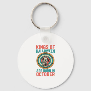 Koningen van Halloween Oktober Verjaardag Vintage Sleutelhanger