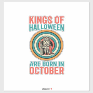 Koningen van Halloween Oktober Verjaardag Vintage  Sticker