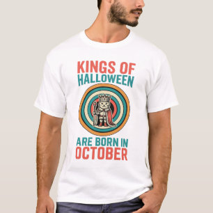 Koningen van Halloween Oktober Verjaardag Vintage  T-shirt