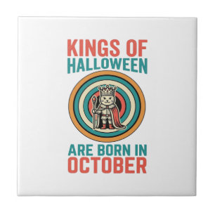 Koningen van Halloween Oktober Verjaardag Vintage  Tegeltje