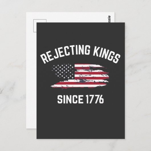 Koningen verwerpen sinds 1776 4 juli  briefkaart (Voorkant / Achterkant)