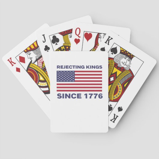 Koningen verwerpen sinds 1776 Protest Klassieke Ve Pokerkaarten (Achterkant)