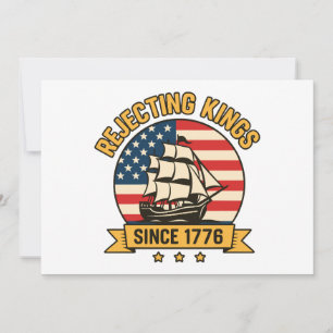 Koningen verwerpen sinds 1776 Vintage Patriottisch Kaart