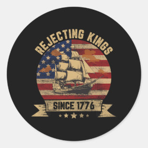 Koningen verwerpen sinds 1776 Vintage patriottisch Ronde Sticker