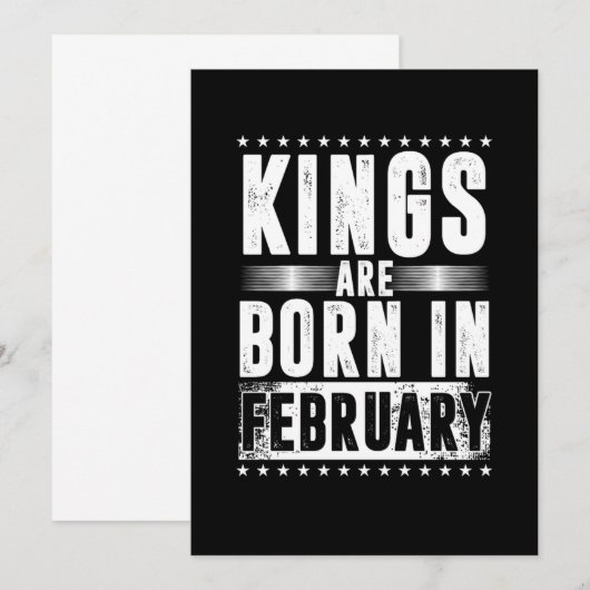 Koningen worden geboren in februari feb. kaart (Voorkant / Achterkant)