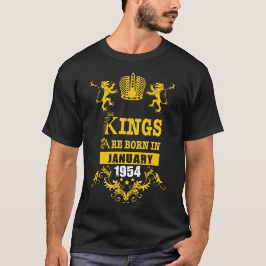 Koningen zijn geboren in januari 1954 t-shirt (Voorkant)