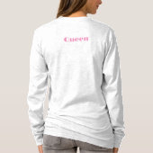 Koningin aangepaste tekst kroon afbeelding As lang T-shirt (Achterkant)