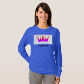 Koningin aangepaste tekst kroon afbeelding diepe k t-shirt (Voorkant volledig)