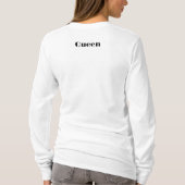 Koningin aangepaste tekst kroon afbeelding wit lan t-shirt (Achterkant)