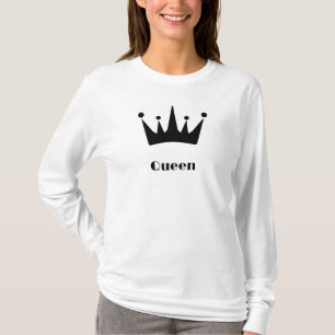 Koningin aangepaste tekst kroon afbeelding wit lan t-shirt