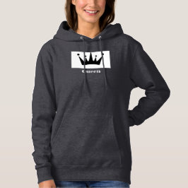 Koningin aangepaste tekst kroon hoodie donkergrijs