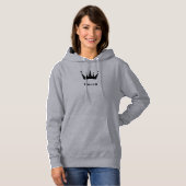 Koningin aangepaste tekst kroon hoodie grijs sweat (Voorkant volledig)