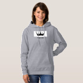 Koningin aangepaste tekst kroon hoodie grijs sweat (Voorkant volledig)