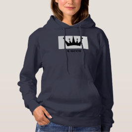 Koningin aangepaste tekst kroon hoodie NavyBlue sw
