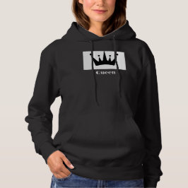 Koningin aangepaste tekst kroon hoodie zwarte swea