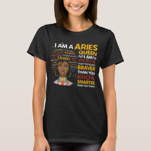 Koningin Afro Aries September Virgo Zodiac T-shirt