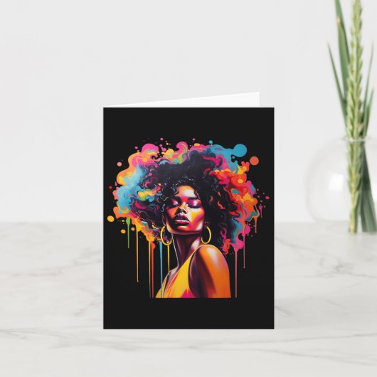 Koningin Afro Melanine Drippende Juneteenth Afrika Kaart (Voorkant)
