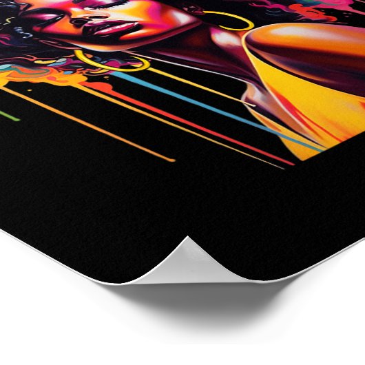 Koningin Afro Melanine Dripping Juneteenth African Poster (Hoek)