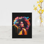 Koningin Afro Melanine Druppelende Juneteenth Afri Kaart (Gele Bloem)