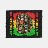 Koningin Afro Vrouw Juneteenth Is Mijn Onafhankeli Fleece Deken (Voorkant (Horizontaal))