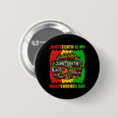 Koningin Afro Vrouw Juneteenth Is Mijn Onafhankeli Ronde Button 5,7 Cm (Voorkant /achterkant)