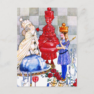 Koningin Alice, de Rode Koningin en de Witte Konin Briefkaart