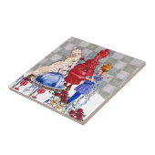 Koningin Alice, de Rode Koningin en de Witte Konin Tegeltje (Zijkant)