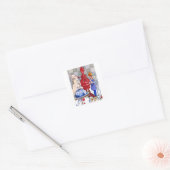 Koningin Alice, de Rode Koningin en Witte Koningin Vierkante Sticker (Envelop)