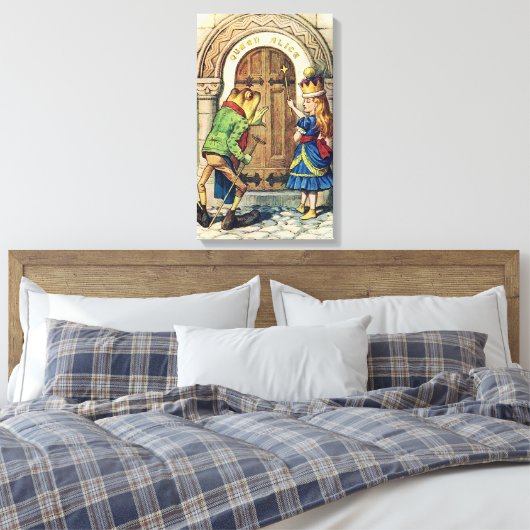 Koningin Alice door het kijkglas Canvas Afdruk (Insitu (Slaapkamer))