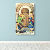 Koningin Alice door het kijkglas Canvas Afdruk (Insitu (Houten vloer))