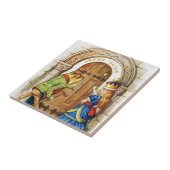 Koningin Alice en de kikker in Wonderland Tegeltje (Zijkant)