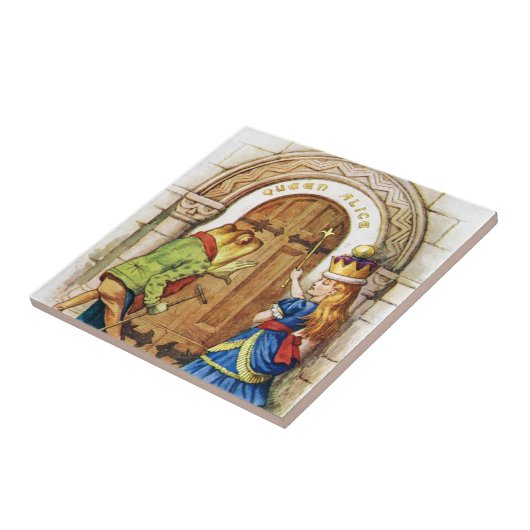 Koningin Alice en de kikker in Wonderland Tegeltje (Zijkant)