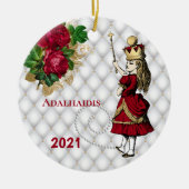  koningin Alice Kerstmis Keramisch Ornament (Voorkant)