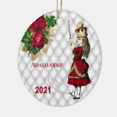  koningin Alice Kerstmis Keramisch Ornament (Links)